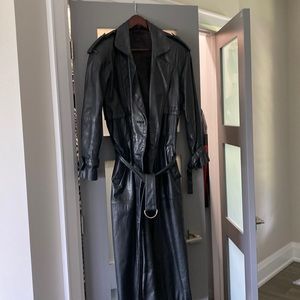 Vintage ladies leather long coat